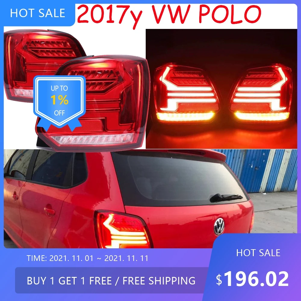 

Динамический задний фонарь с автоматическим бампером для задних фонарей POLO, дневные фонари LED 2011 ~ 2017 лет, автоаксессуары, задний фонарь для поло, противотуманный фонарь