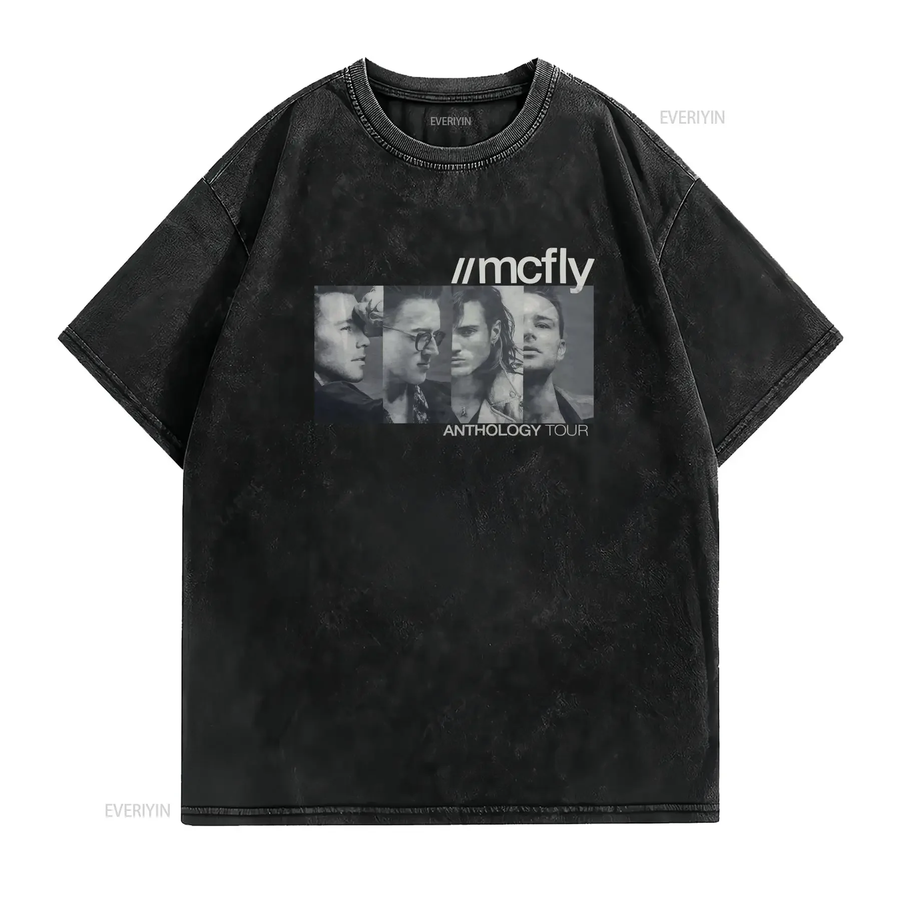 McFly Anthology tour official T Shirt 2016 size M Busted vintage Washed Slightly Top For Everyday Wear Stretched homme Soft