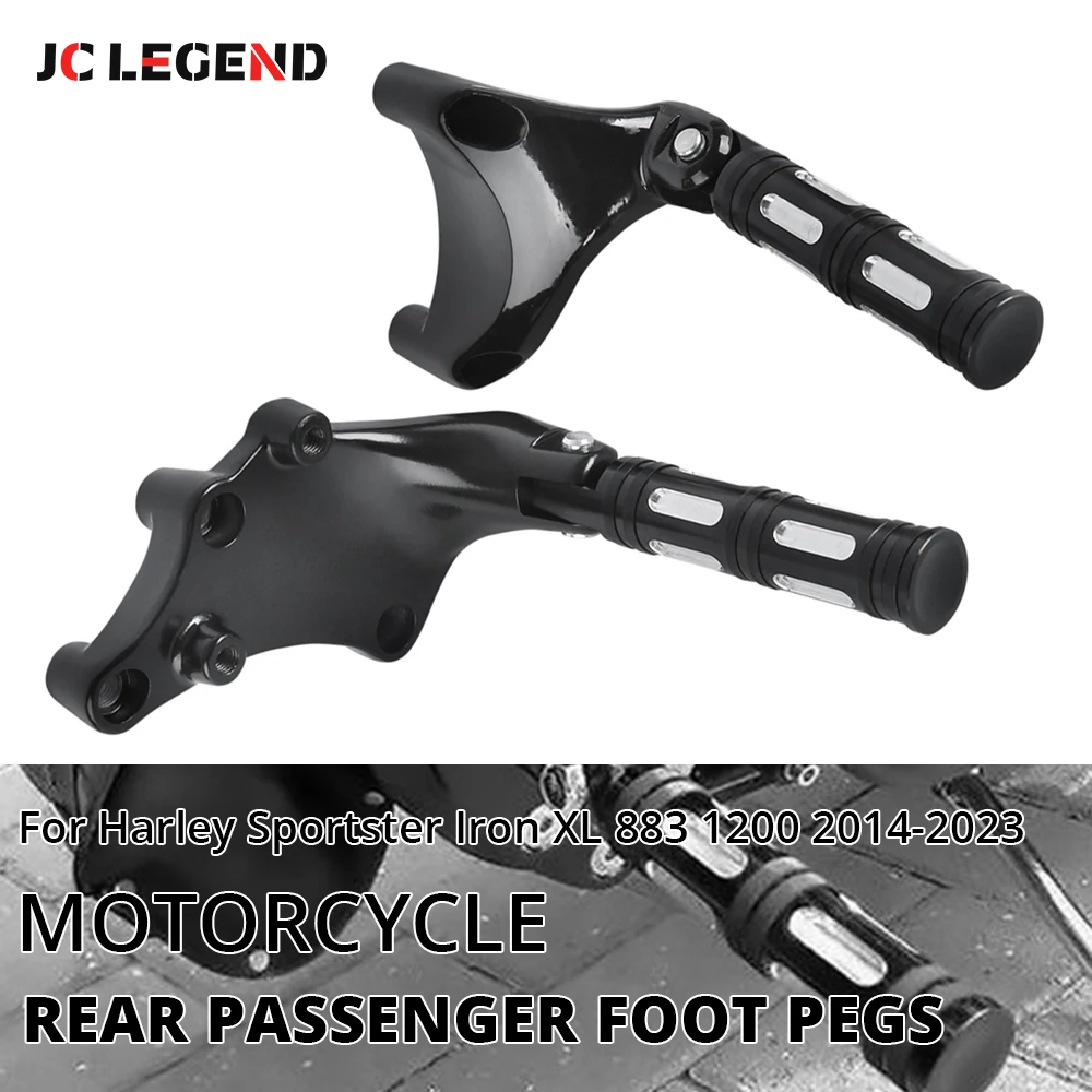 

Motorcycle Rear Passenger Foot Pegs Mount Black Bracket Pedal for Harley Sportster Iron XL 883 1200 48 72 SuperLow 2014-2023