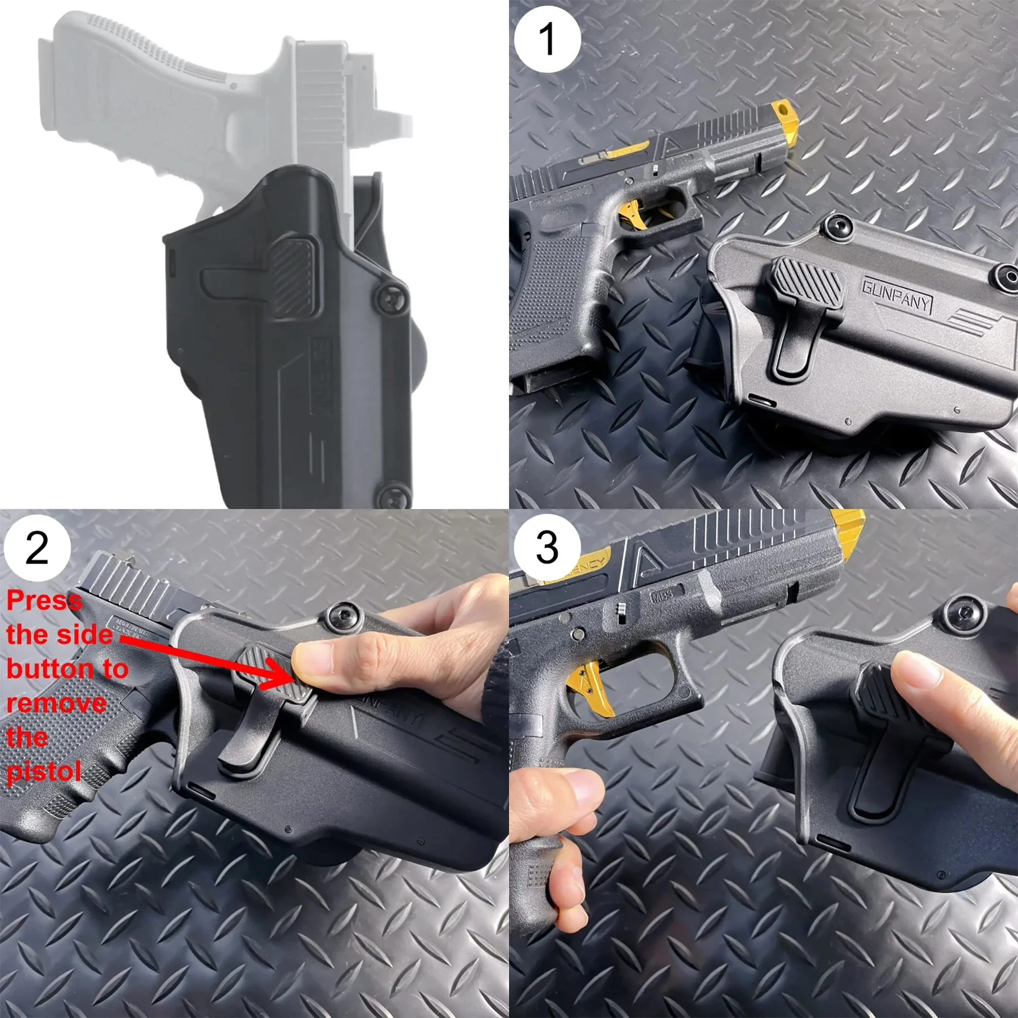 Vector Optics Universal Holster and Autolocking Pistol Holster Case Carry Polymer Right-hand Holsters With Quick Draw Release