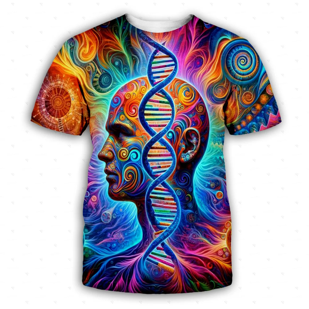 Trippy Mandala Psychedelic Colorful Tattoo Vintage Retro 3DPrint Streetwear Summer Harajuku Casual Funny Short Sleeve T-Shirts A