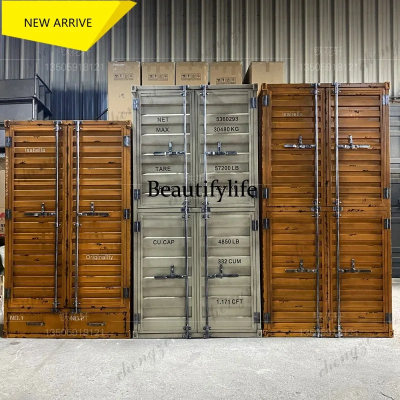L181 Industrial style container storage cabinet cloakroom wardrobe old wardrobe shoe cabinet