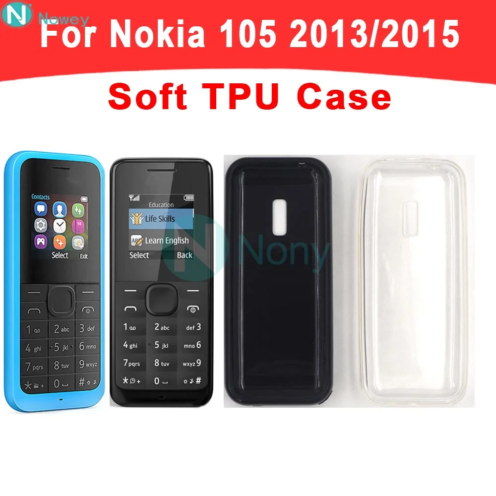 Nowey 105 2013 Case For Nokia 105 2015 Mobile Phone Clear Soft TPU Back Case Protection Cover