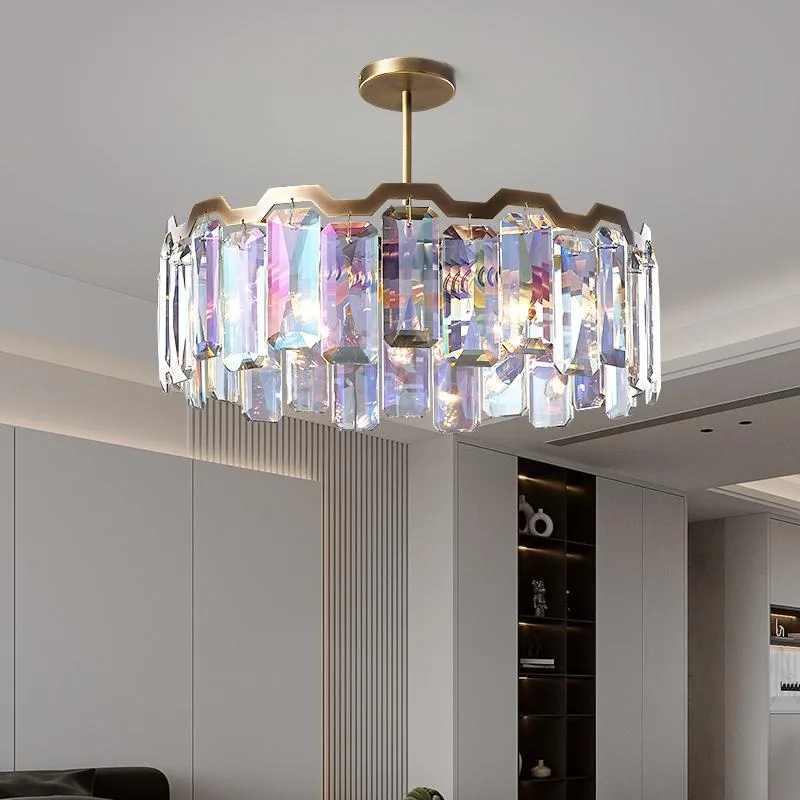 غرفة المعيشة الفاخرة الحديثة الخفيفة الملونة كريستال قلادة مصمم غرفة نوم غرفة الطعام الفاخرة شخصية الفن نمط جديد #5