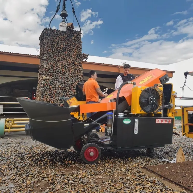 New Widely Used Electric Stationary Concrete Pump with Engine & Motor Customized Voltage High Efficiency 40m3/h Capacity