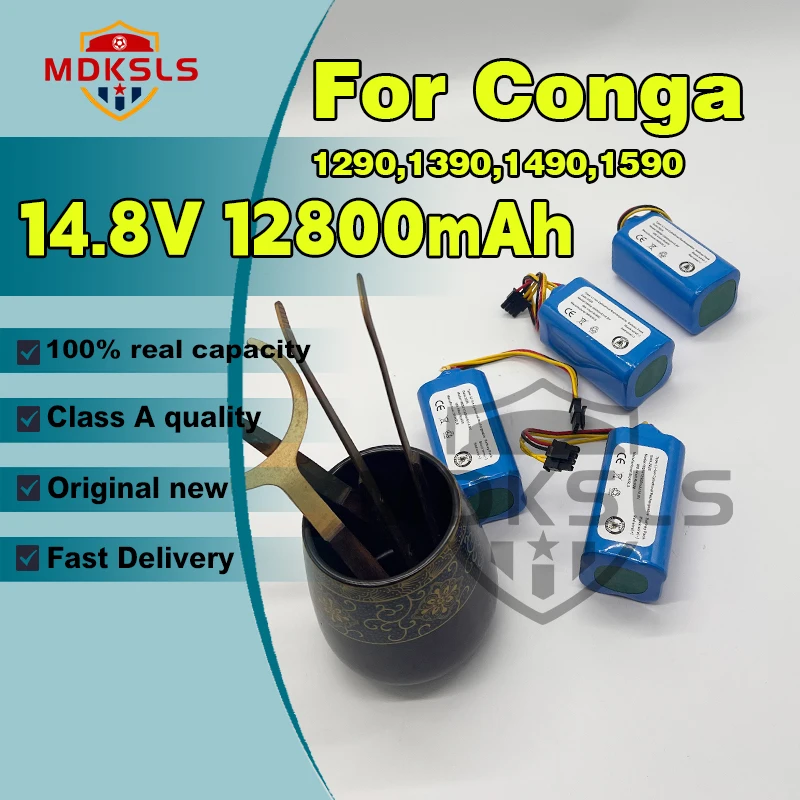جديد 14.4 فولت/14.8 فولت 12800 مللي أمبير بطارية ليثيوم أيون ل Cecotec Conga 1290 1390 1490 1590 LIFERO RX9 360 S5 S7pro T90 مكنسة كهربائية Sweepe #1