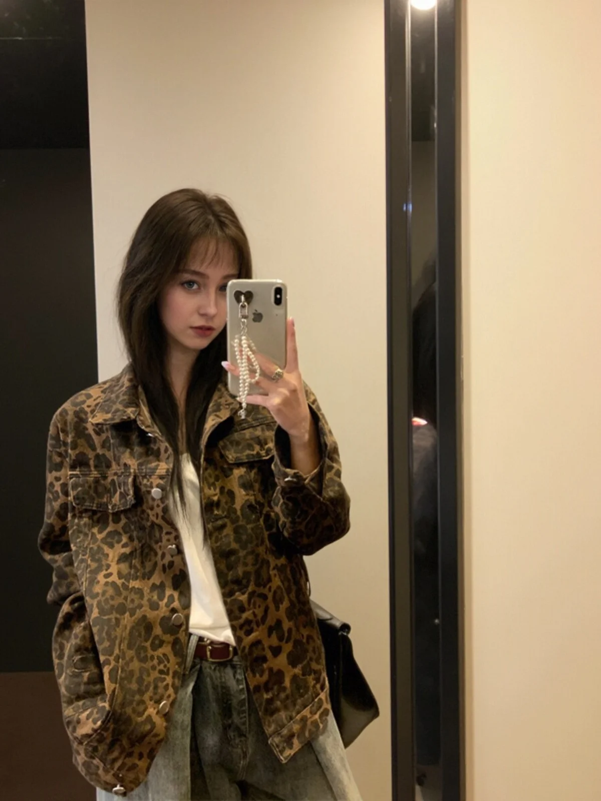 

Американская уличная одежда с леопардовым принтом, джинсовая куртка, свободный повседневный женский топ, весна-осень, Новое поступление, повседневная рабочая одежда, пальто