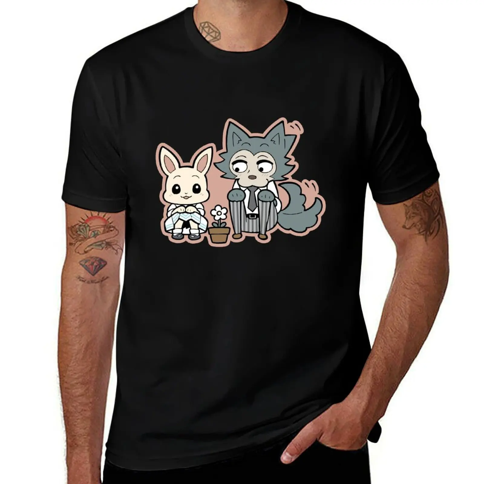 Beastars- Legosi and Haru T-Shirt Casual Holiday Short Sleeve Tee T-Shirt