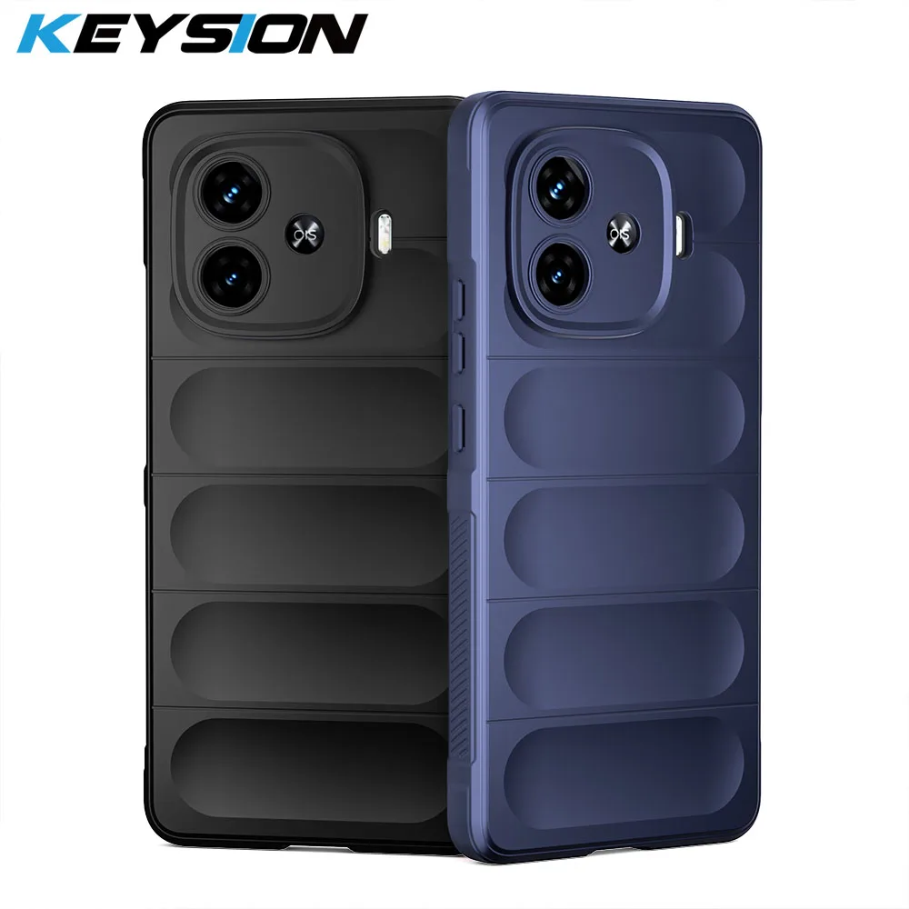 KEYSION Shockproof Case for IQOO Z9 5G Z9 Turbo Z9X Anti-skid Soft Silicone Phone Back Cover for VIVO IQOO Z9X 5G Z9 Turbo Z9 5G