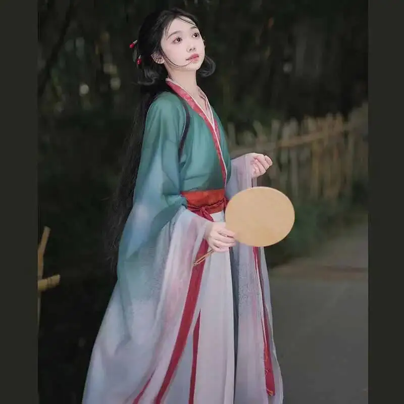 

Hanfu Dress Women Chinese Gradient Purple&Green Hanfu Dress Female Halloween Carnival Cosplay Costume Party Outfit Hanfu Dress