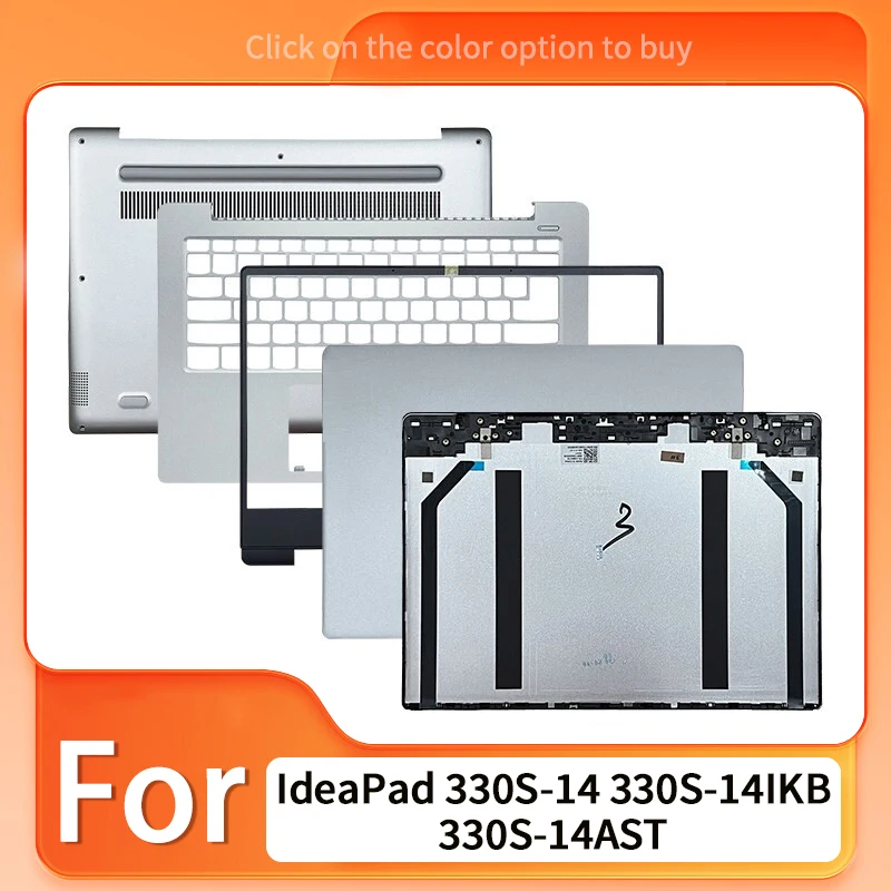 Silver New For IdeaPad 330S-14 330S-14IKB 330S-14AST Laptop LCD Back Cover Front Bezel Hinges Palmrest Top Lower Bottom Case