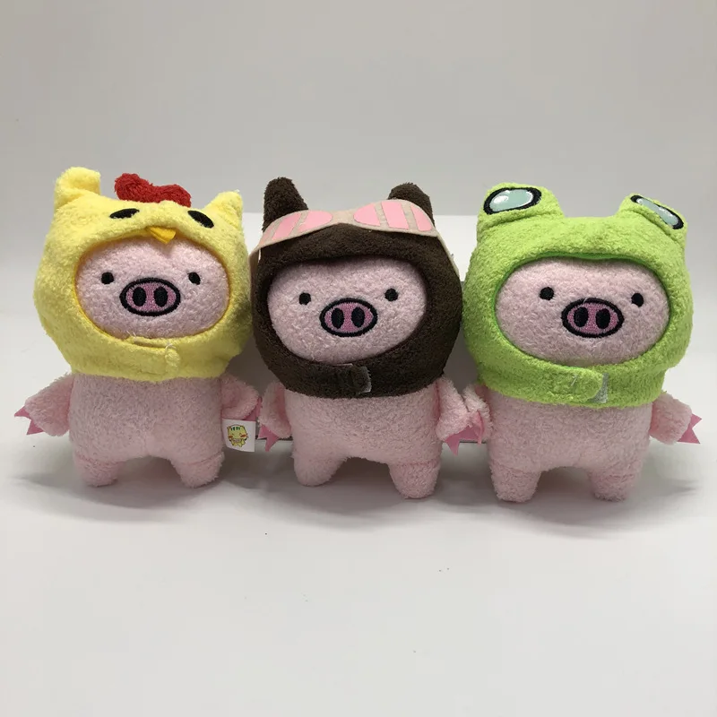 

10cm Cartoon Kawaii Headgear Pig Plush Keychain Soft Stuffed Animal Plush Doll Girls Cute Backpack Pendant Kids Birthday Gift