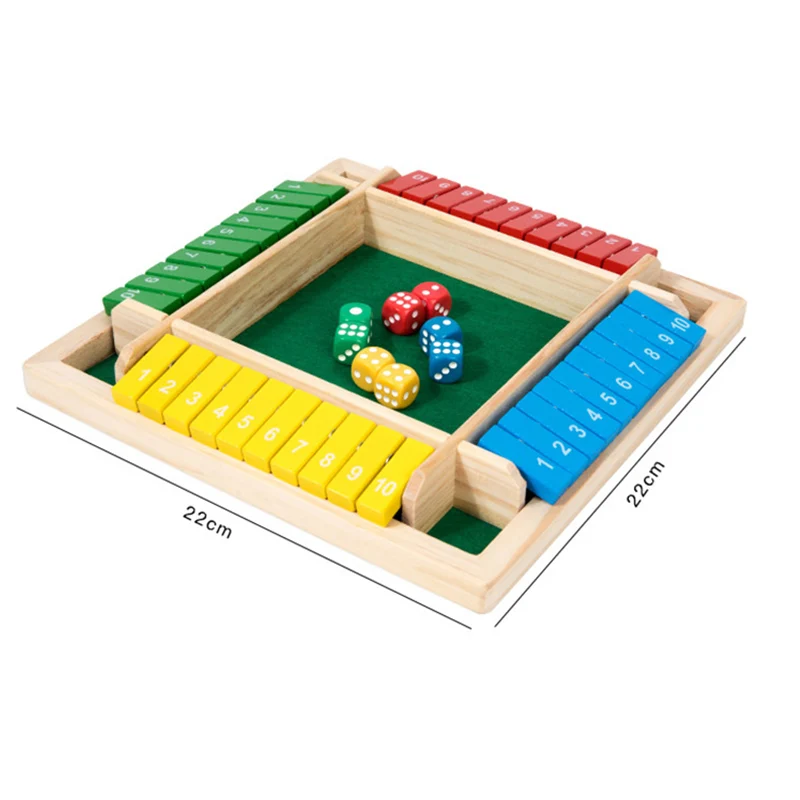 Kinderen Montessori Vierzijdige Flip Kaart Spel Intellectueel Educatief Speelgoed Board Box Dobbelstenen Speelgoed Familie Wiskunde Puzzels Speelgoed