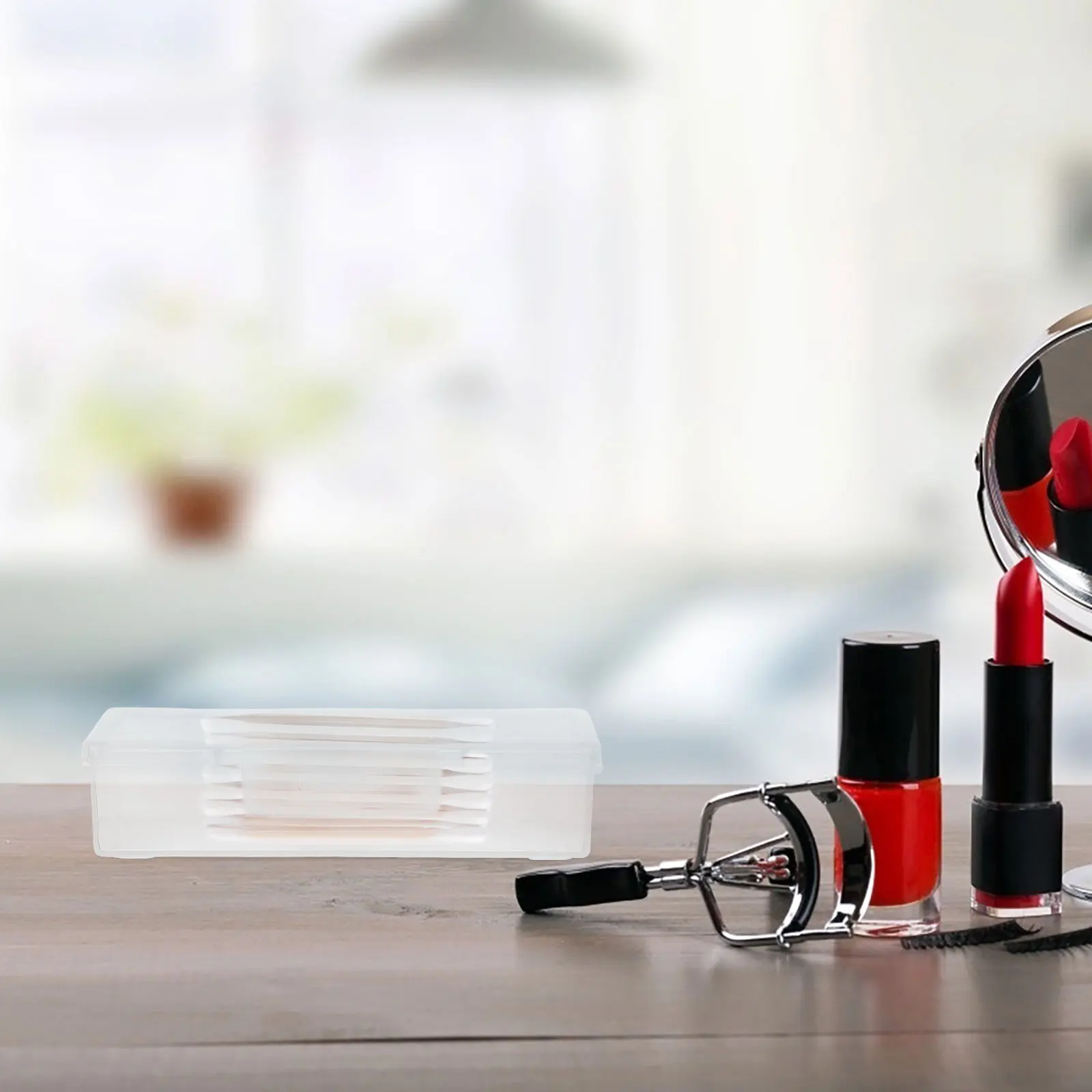 

4Pcs Travel Cotton Swab Holder Portable Clear Cotton Pad Dispenser Compact Sponge Storage Box Bathroom Item Container