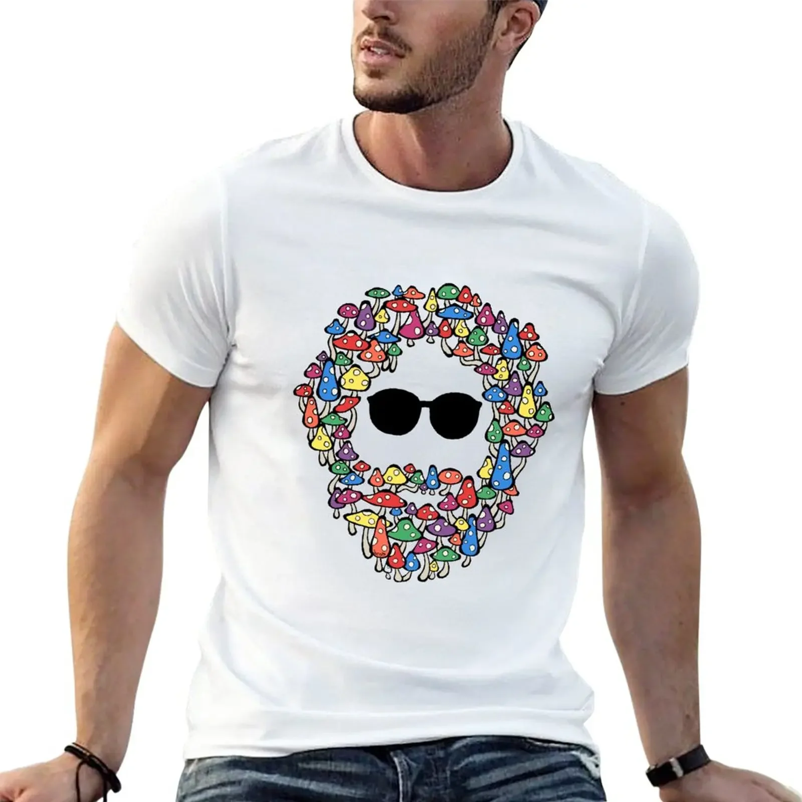 Bearded Man Made of Mushrooms T-Shirt boys whites tees blacks mens champion t shirts