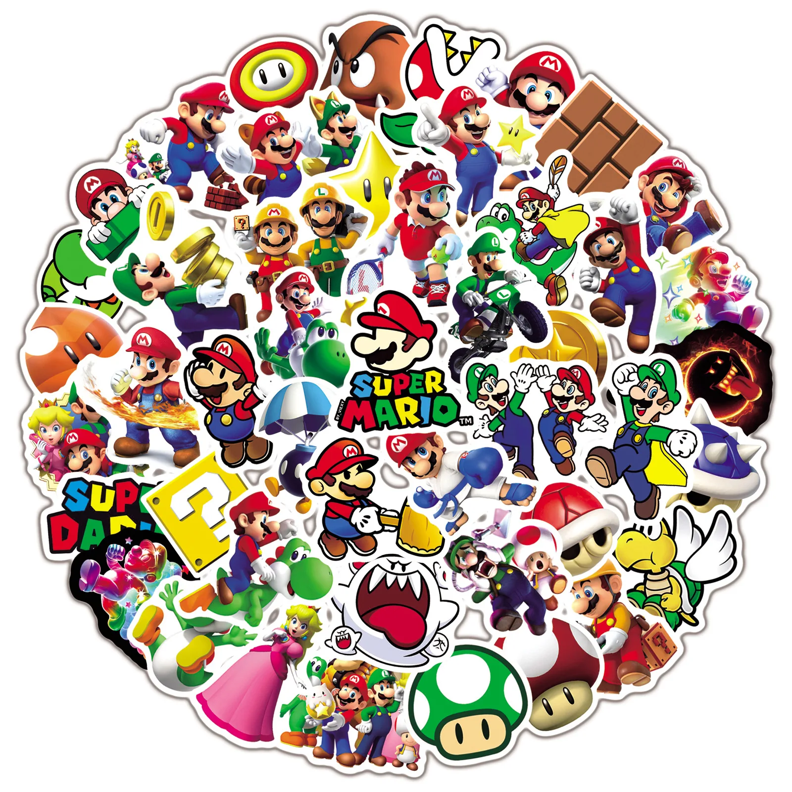 50/100Pcs Cartoon Super Mario Game Stickers Laptop Notebook Scrapbooking Fridge Phone Waterproof Decal Sticker Kids Toys