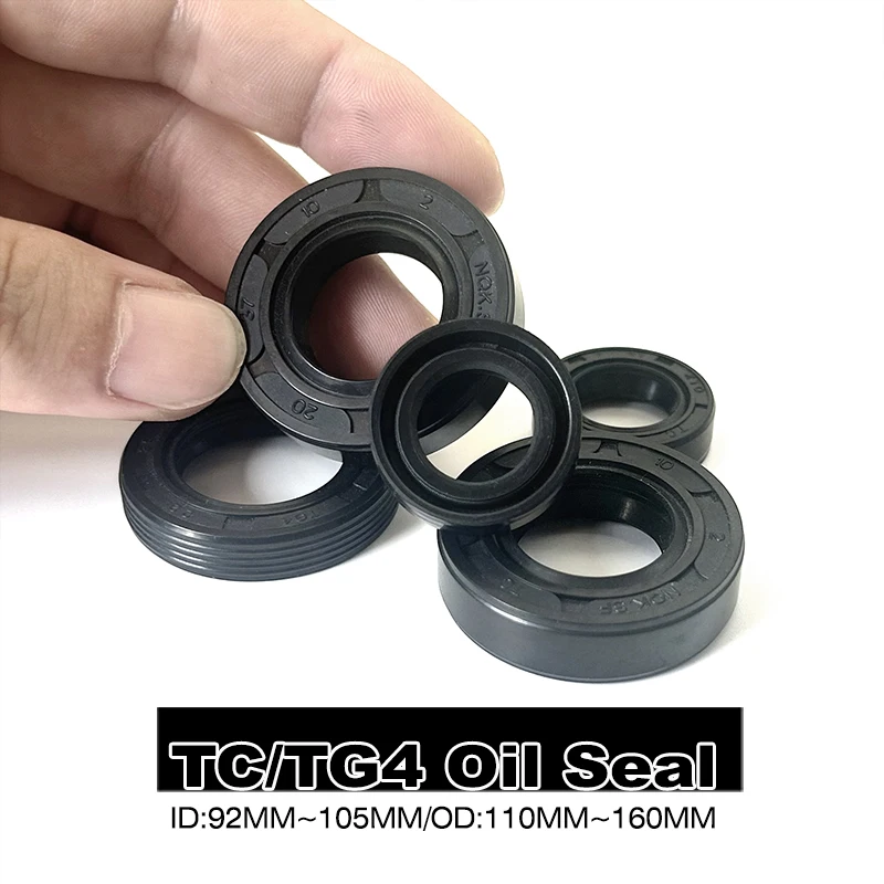 

Black NBR TC/TG4 Skeleton Oil Seal ID 92mm~105mm - Oil Resistant Anti-Wear Dustproof for Generator Sets Hydraulic Pumps