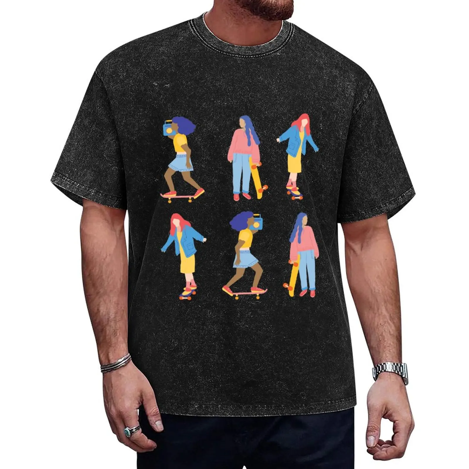 

Women Skate Boarders T-Shirt oversized graphic tee boys whites Man t-shirt clothes for men