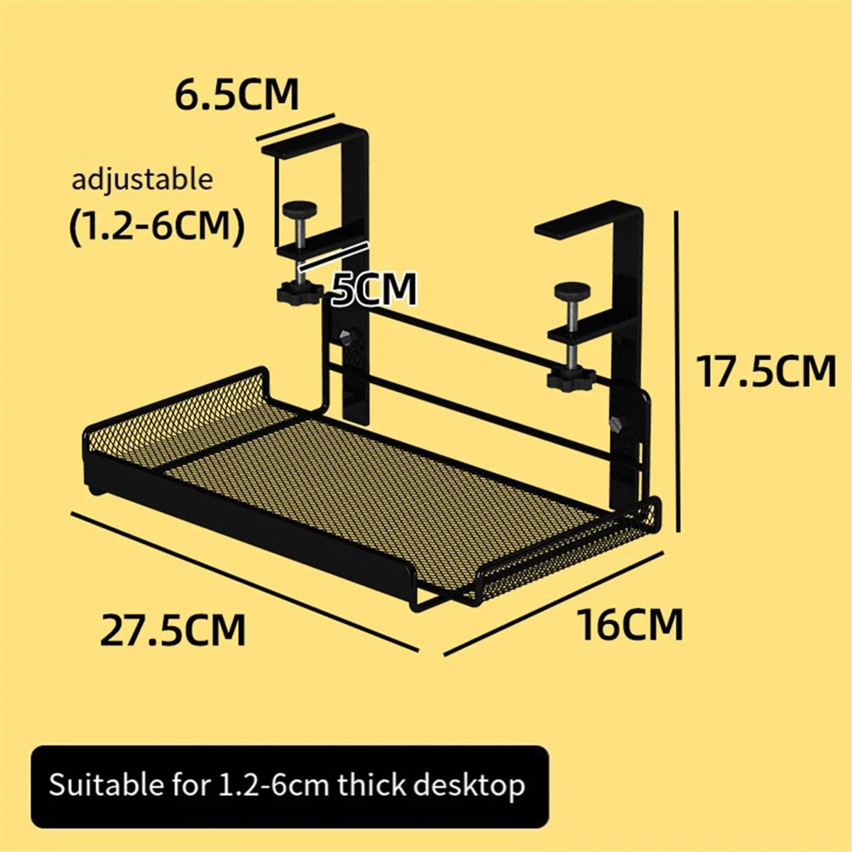 Under Desk Cable Management Tray, Workstation Storage, Metal Cable Tray Basket,Standing Desk for Office and Home Style 2