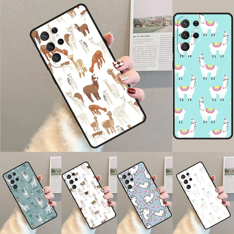 Cover For Samsung Galaxy S24 Ultra S21 S22 S8 S9 S10E Note 10 20 Plus FE S23 Lama Llama Alpaca Phone case Coque