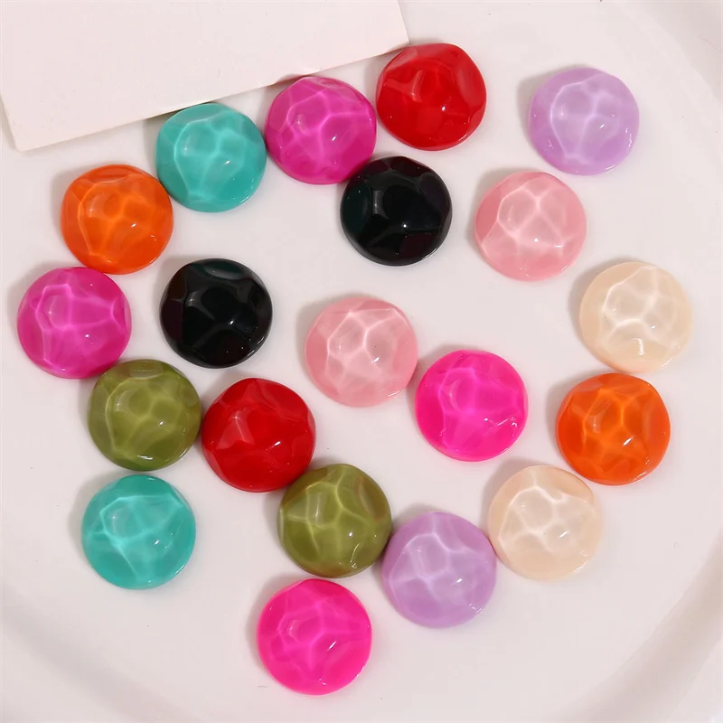 Wholesale 100pcs/lot 20mm color print geometry rounds shape resin cabochon beads diy jewelry garment/hair accessory