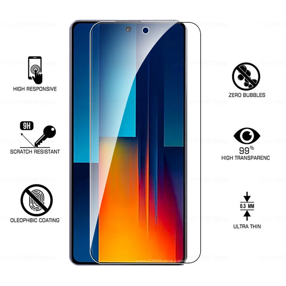 2In1 Tempererd Glass For Xiaomi Poco M6 Pro 4G Camera Lens Phone Screen Protector Glass Pocophone Little M 6 M6Pro M6 Pro 6Pro