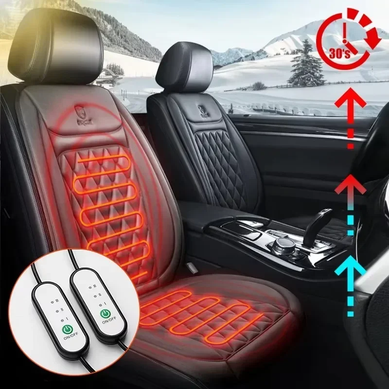 

12V Heated Car Seat Cushion Winter Seat Set Heating Warmer Driver Seat Cover Heating Car Accessories Heating Pads Set Universal