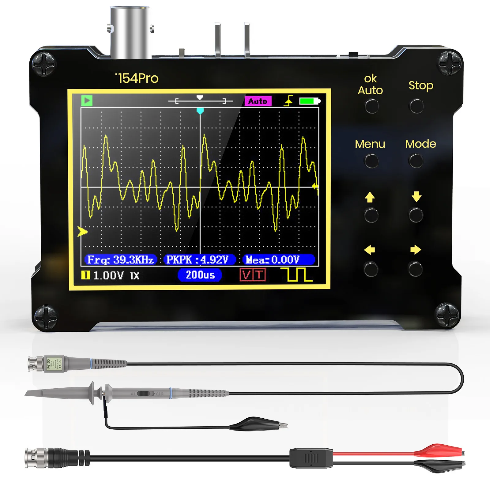 DSO154Pro 2.4-inch Screen Digital Oscilloscope 1MHz&18MHz Analog Bandwidth Support Signal Generator Teaching Maintenance