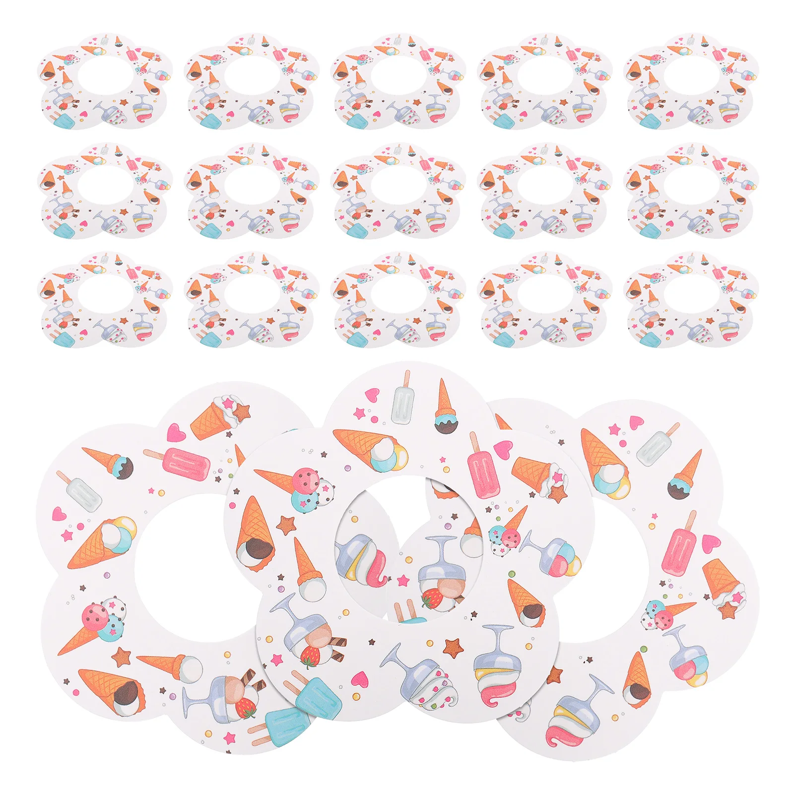 

50 Pcs Ice Cream Cone Paper Drip Anti-drip Holder Drip-proof Ice-Pop Tray Child