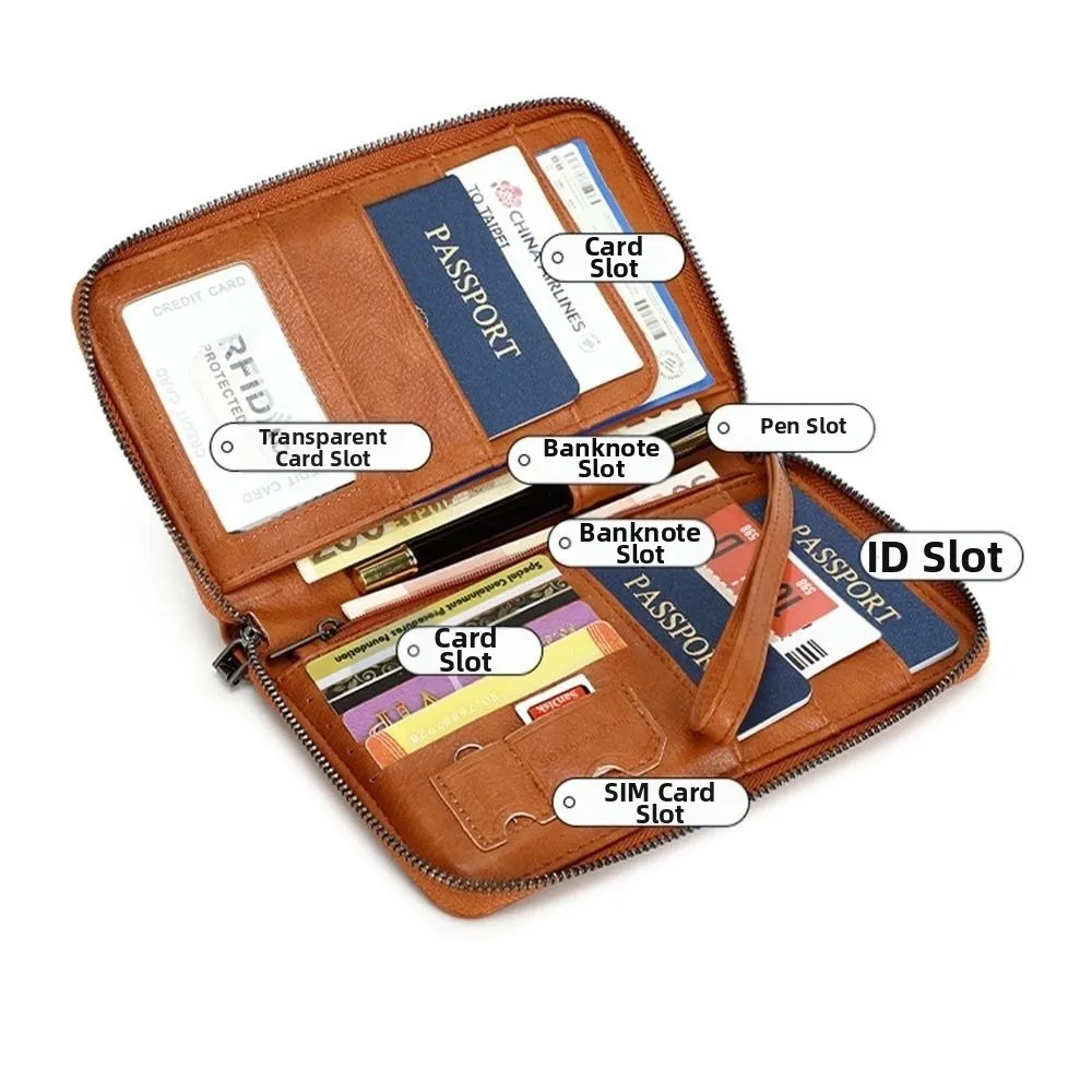 carteira-de-couro-pu-com-clipe-para-passaporte-antifurto-bolsa-de-documentos-de-viagem-de-grande-capacidade-resistente-ao-desgaste-e-a-prova-d'Agua