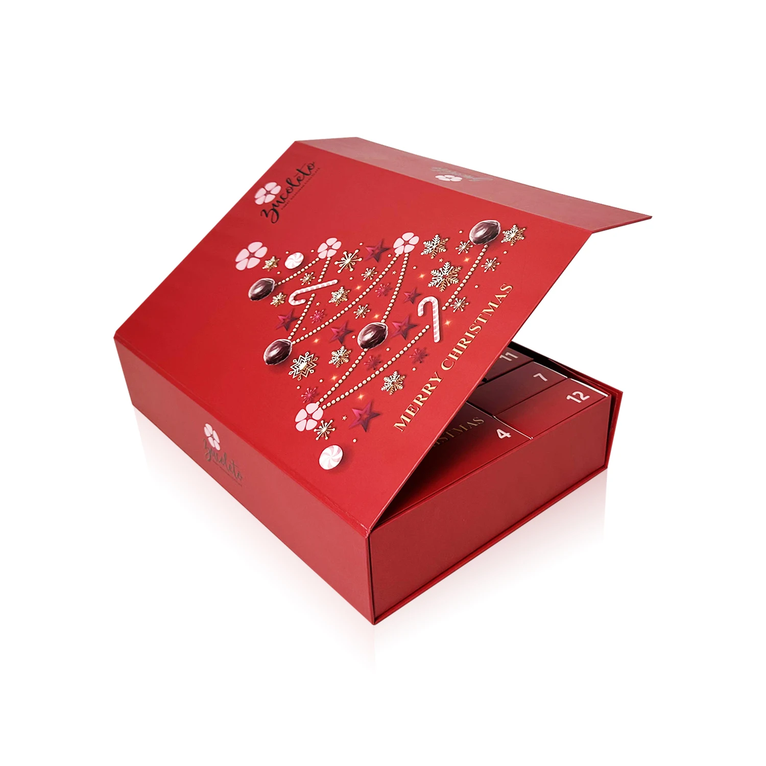 Christmas Gift Paper Calendar Box Wholesale Foldable Surprise Handmade Custom Advent Calendar Box