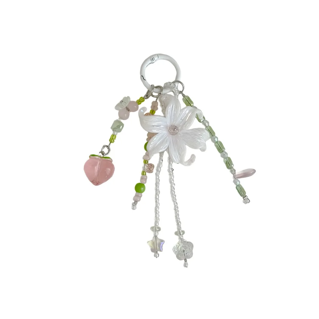 Phone Pendant Lively Women Key Chain Flower Key Chain  Key Chain For Dating Mobile Phones Gift For Friends