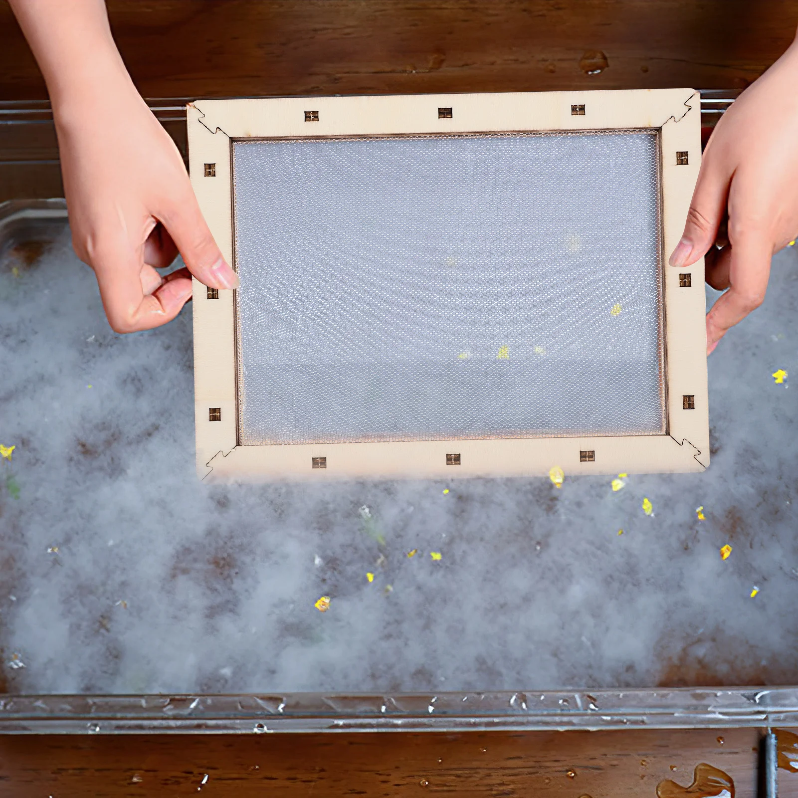 

2pcs Making Mesh Frame Wooden Diy Paper Craft Tool For Handmade Paper Making Kit Educational Art Project Supplies