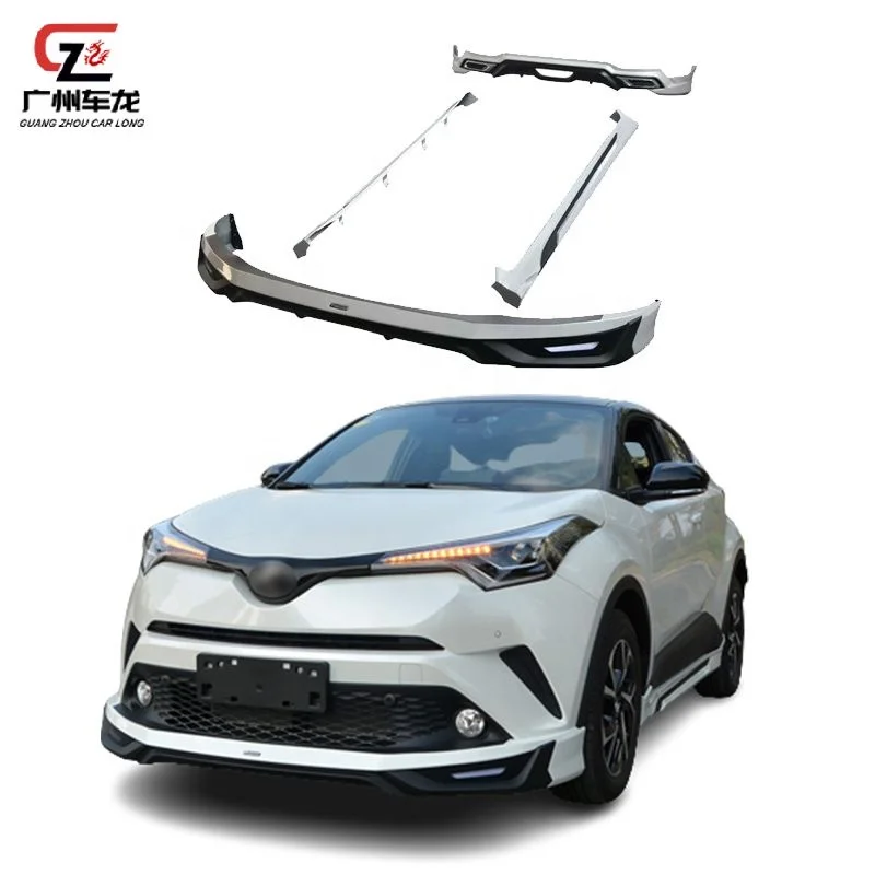 Factory Direct ABS Material Car Bumpers For Toyota CHR 2018-2022 Front Lip Rear Lip Side Skirts Car Bodykit