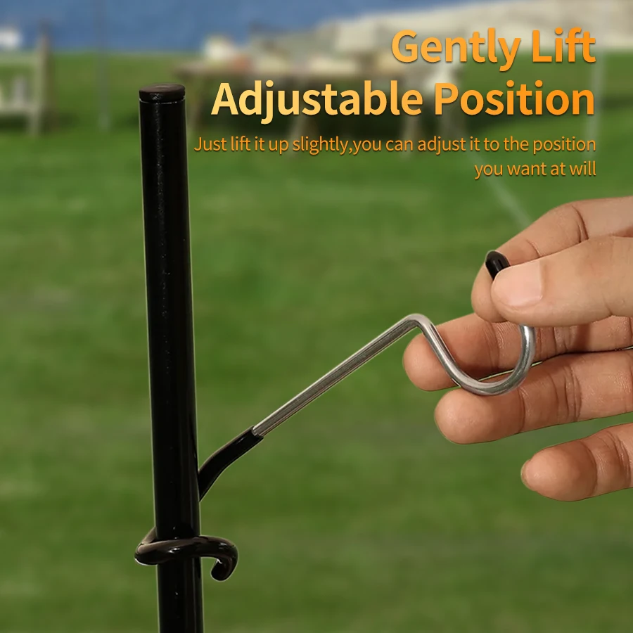 Outdoor Camping Light Pole Hooks Stainless Steel Multi-functional Hooks Camping Equipment Pig Tail Style S-Type Holder Hanger