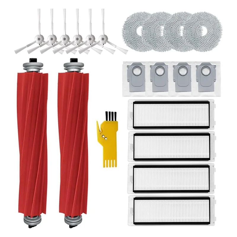 Piezas de Robot aspirador M04K para Roborock Q Revo, Kit de accesorios, cepillos laterales principales, filtros Hepa, almohadillas para fregona, bolsas de polvo