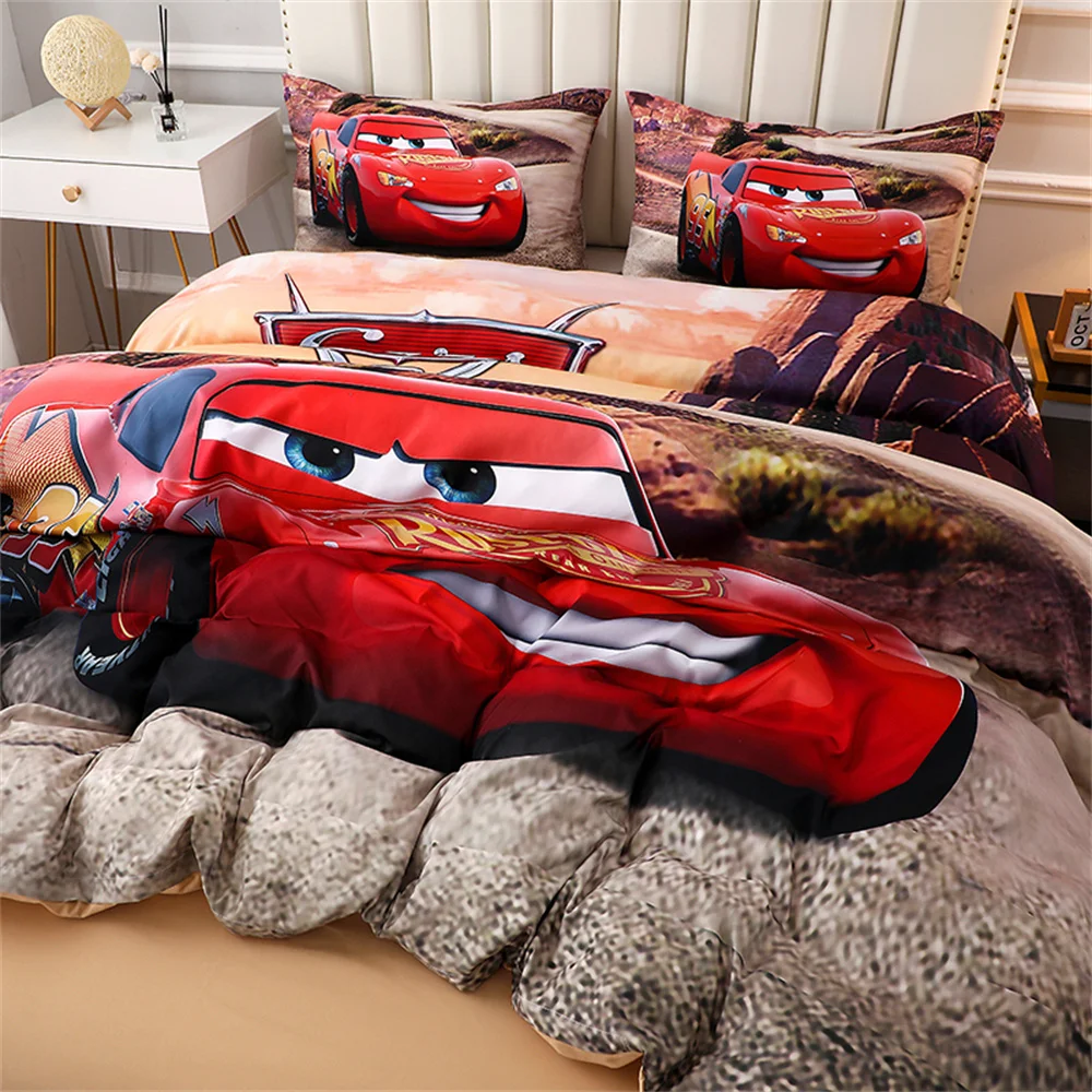 Disney conjunto de cama mcqueen carro spiderman conjuntos capa edredão único tamanho duplo para o bebê crianças meninas cama presentes aniversário