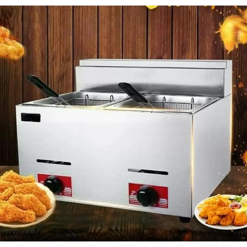 Stainless Steel Electric Deep Fryer Independent Temperature Control Double Pot Deep Fat Fryer with Fry Baskets （Customized）