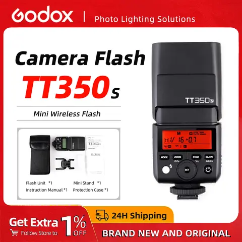 Godox TT350s TTL Camera Flash 1/8000s High-speed 2.4G HSS Wireless Speedlite Flash for Sony Nikon Canon for Olympus Fuji