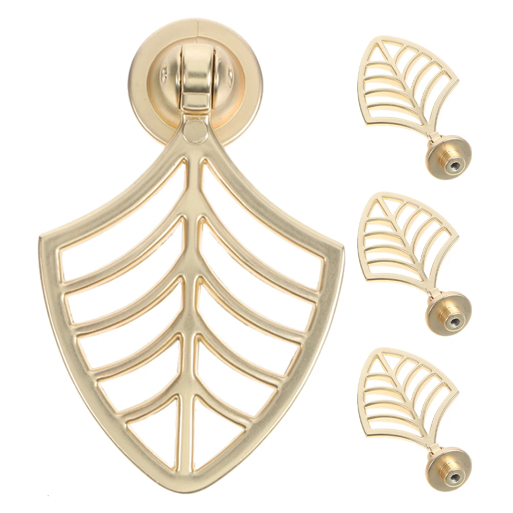 

4 Pcs Knobs For Dresser Metal Cabinet H les Leaf Shaped for Drawer Desk Cupboard Door Pulls Furniture Knobs Durable Easy