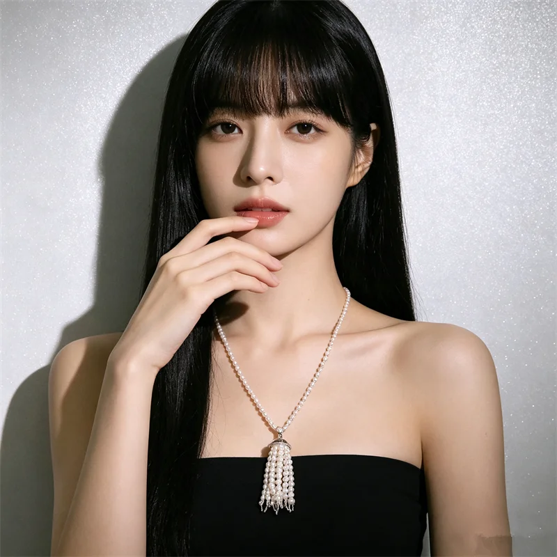 Original Design Long Pearl Necklace For Women Luxury Clavicle Chain Elegant Neck Jewelry Versatile Female Fashion Ornament Gifts