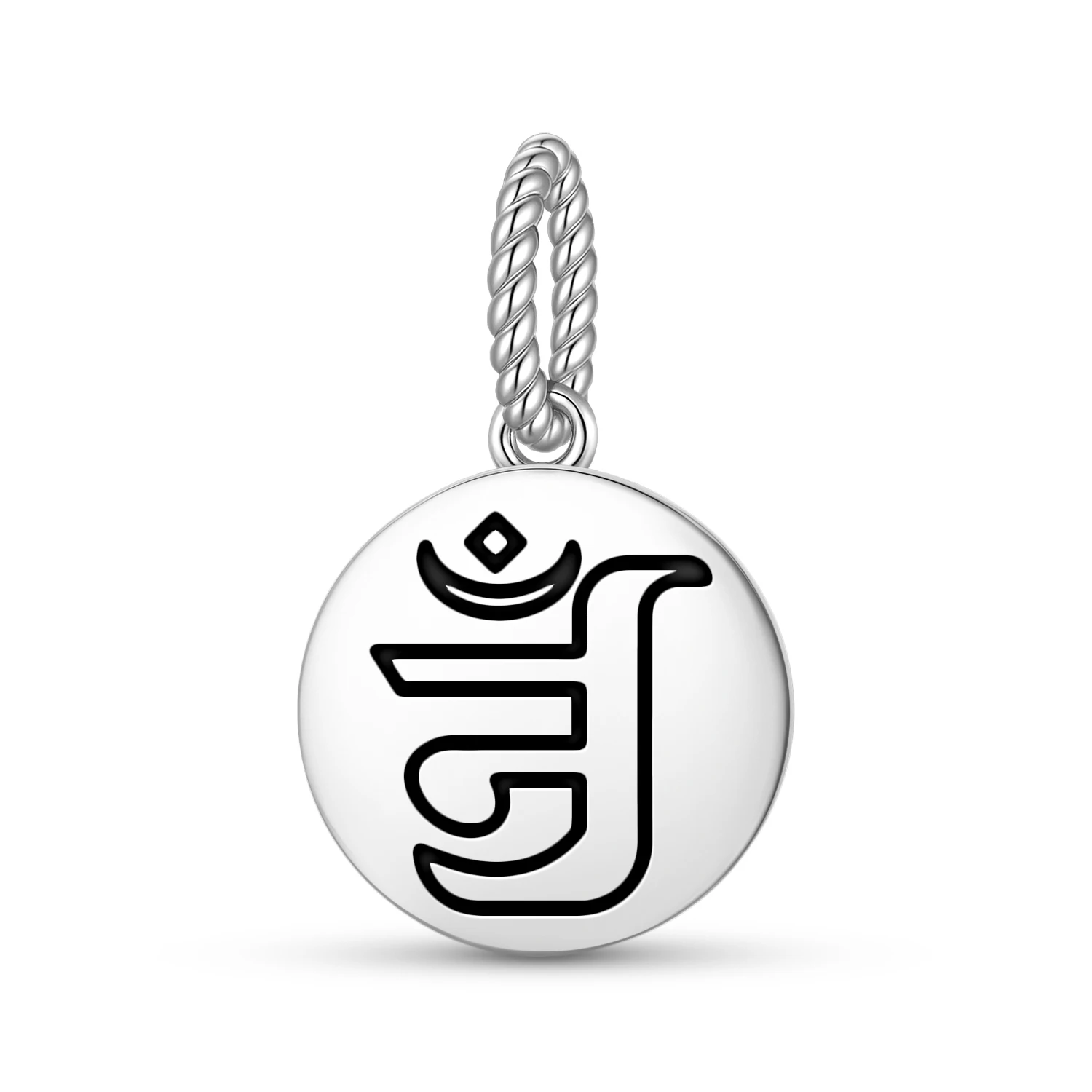 

Jainism Jain Om symbol Pendant 925 Sterling Silver Symbol Charm Bead for Women Bracelet Necklace Jewelry Trendy