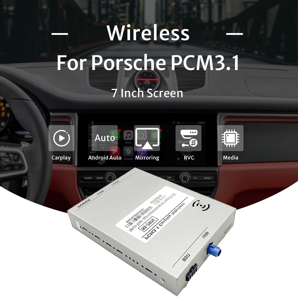 Car Retrofit Module Camera Interface Wireless CarPlay For Porsche 911 918 Pcm 3.1 Android Auto