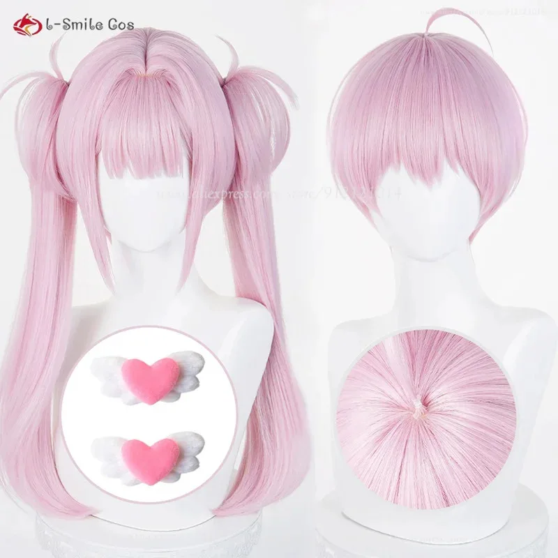 LI TIANXI LI TIANCHEN Cosplay Wig 48cm/30cm Pink Wigs Cosplay Anime Cos Costumes Wigs Heat Resistant Synthetic Hair + Wig Cap