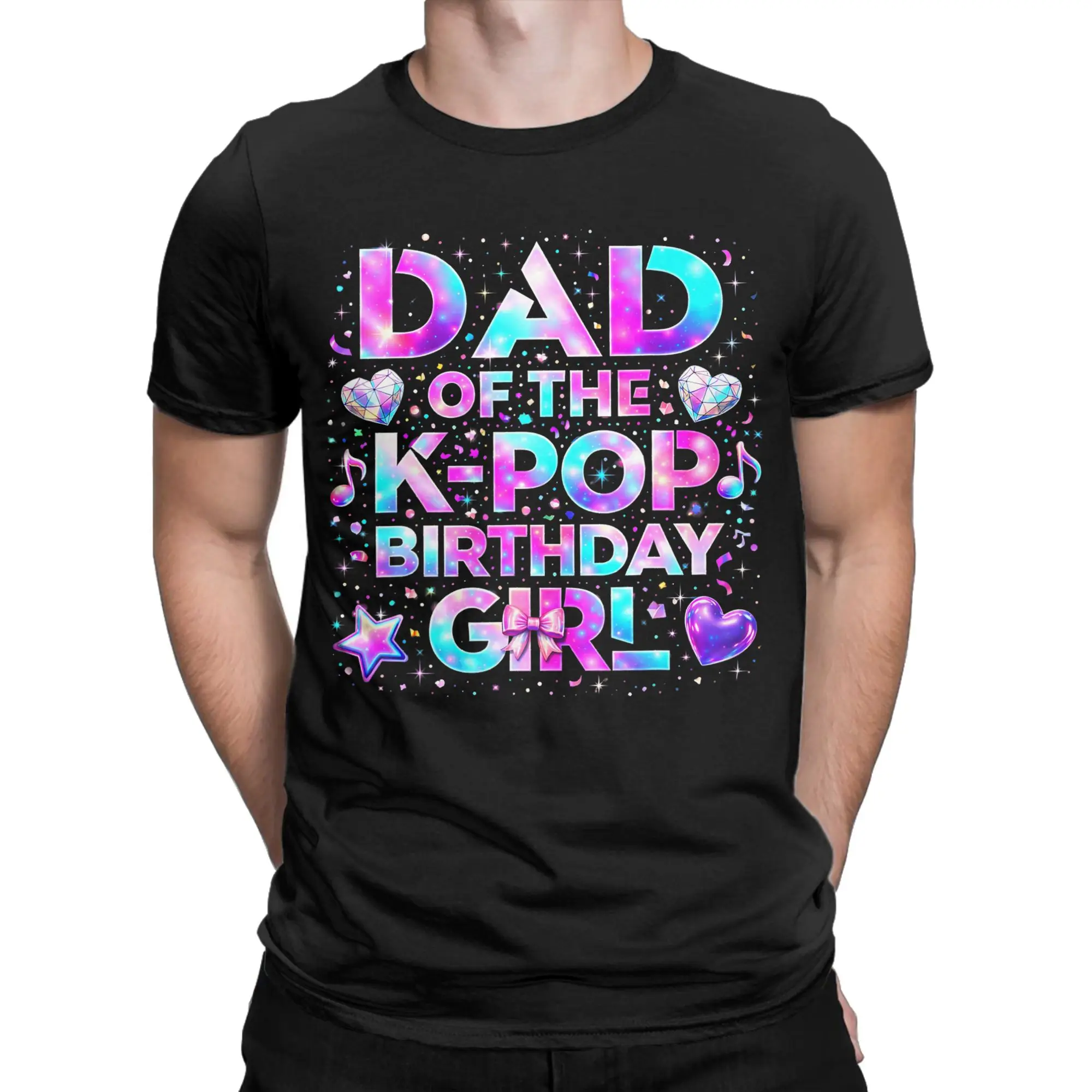 Dad of The K-Pop Birthday Girls Korean Music T-Shirts for Men Tee Shirt Crewneck Short Sleeve T Shirt Gift Idea Clothes