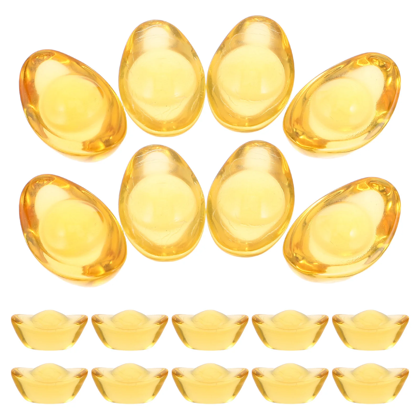 

36Pcs Crystal Yuan Bao Wealth Symbol Feng Shui Ornament Prosperity Luck Traditional Desktop Decor Chinese Crystal Ornaments