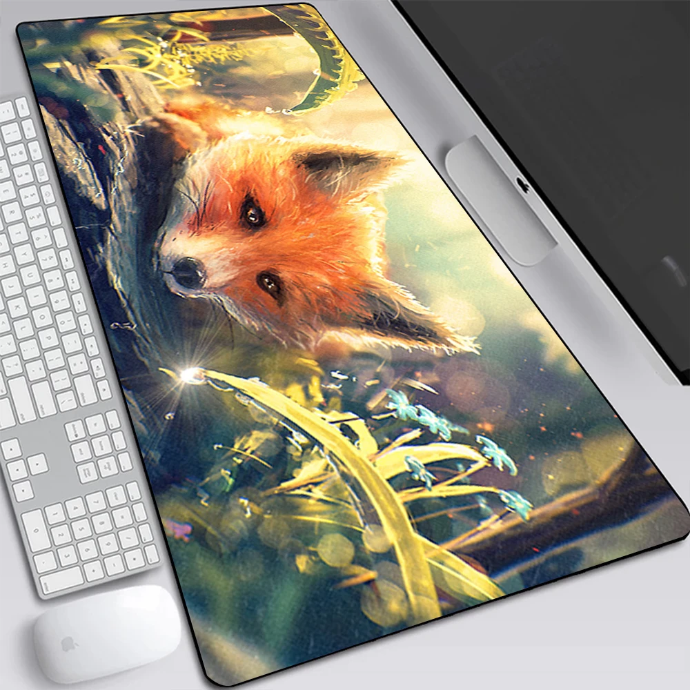 Imagem -04 - Bonito dos Desenhos Animados Fox Mouse Pad Grande Gaming Mouse Pad Computador Laptop Teclado Desk Mat pc Gamer Xxl Escritório