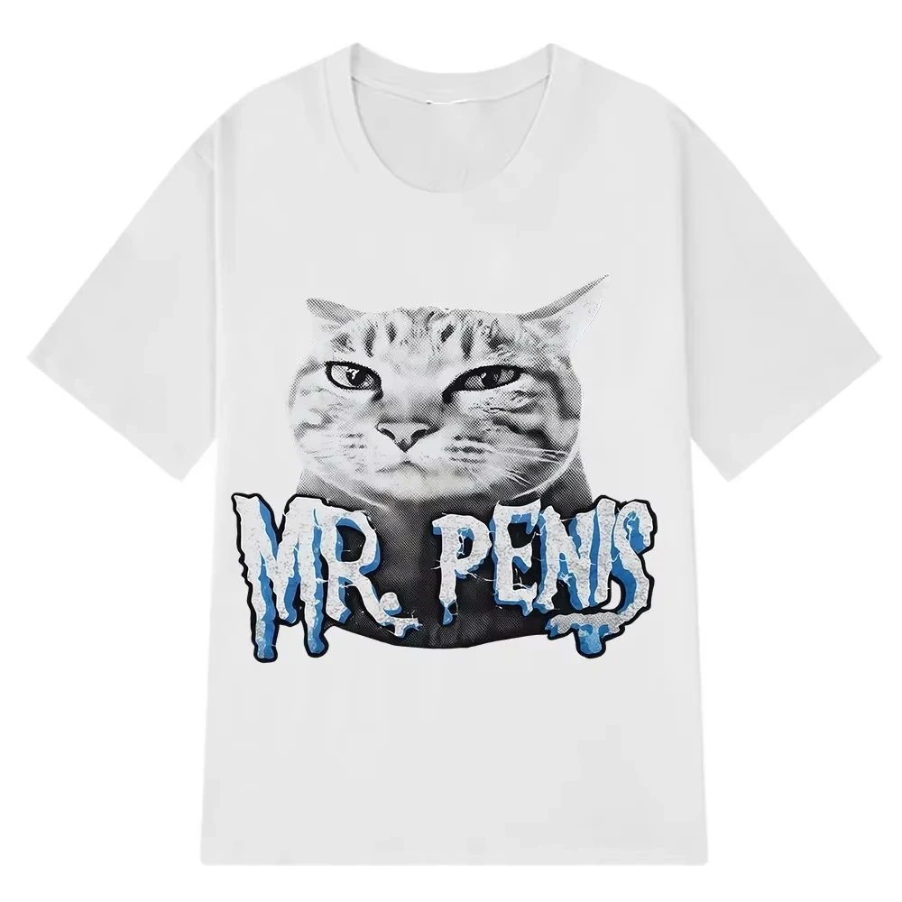 2026 New Funny Mr Pen Is Cat Funny Emoji T-shirt for Women and Men Harajuku Style Summer Short-Sleeve Casual Hip Hop T-shirt