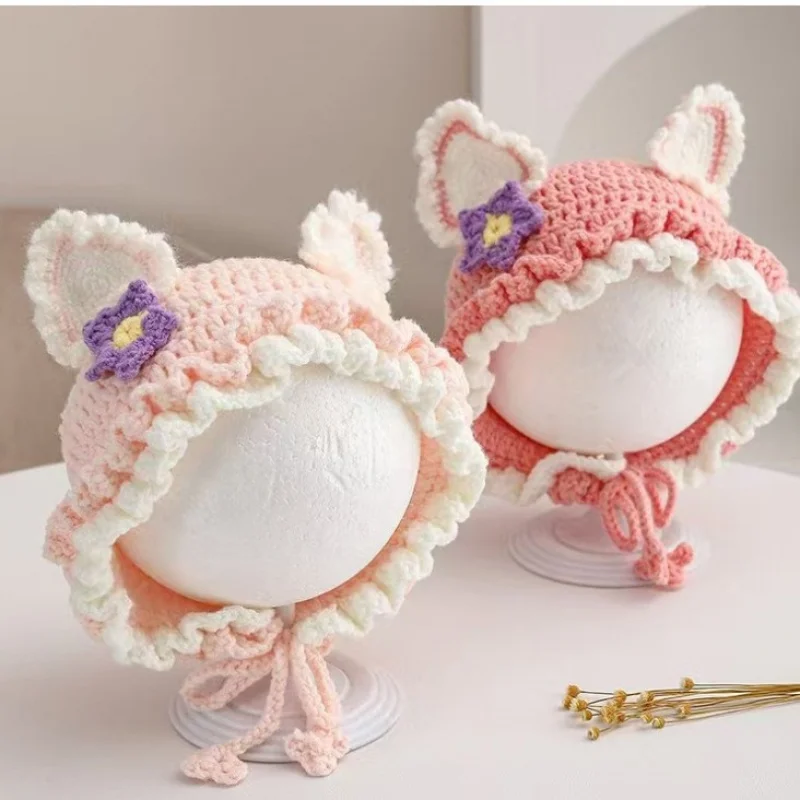 

Children's Hand-Knitted Lina Belle Little Fox Baby Yarn Hat for Autumn and Winter Photos, Cute Gift for Autumn and Winter