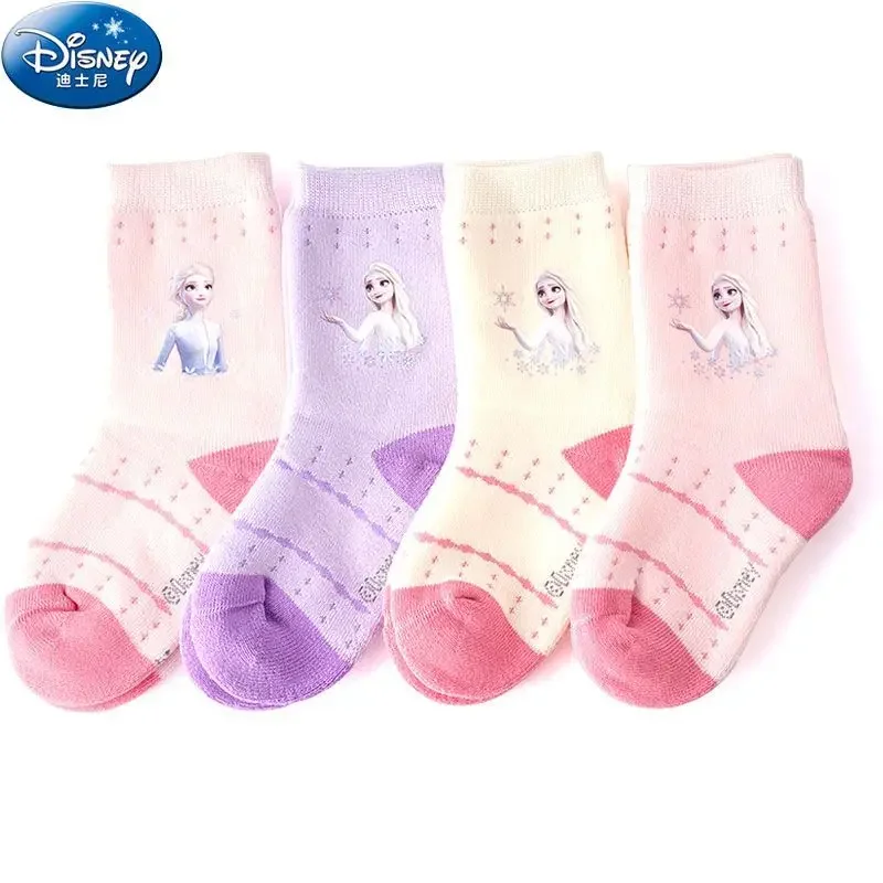 Disney animation cartoon autumn and winter children's socks girls thickened warm towel socks girls terry socks Aisha students